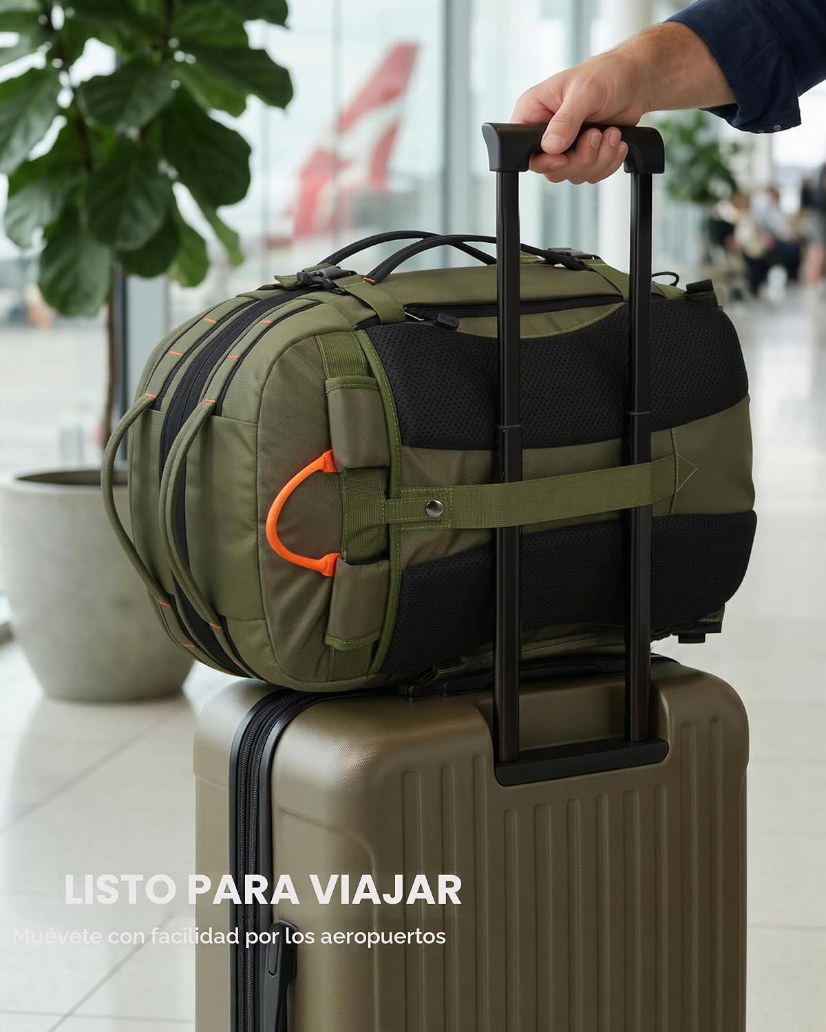 Tolaccea Mochila de viaje 40-50L, 16" portátil de mano para via...