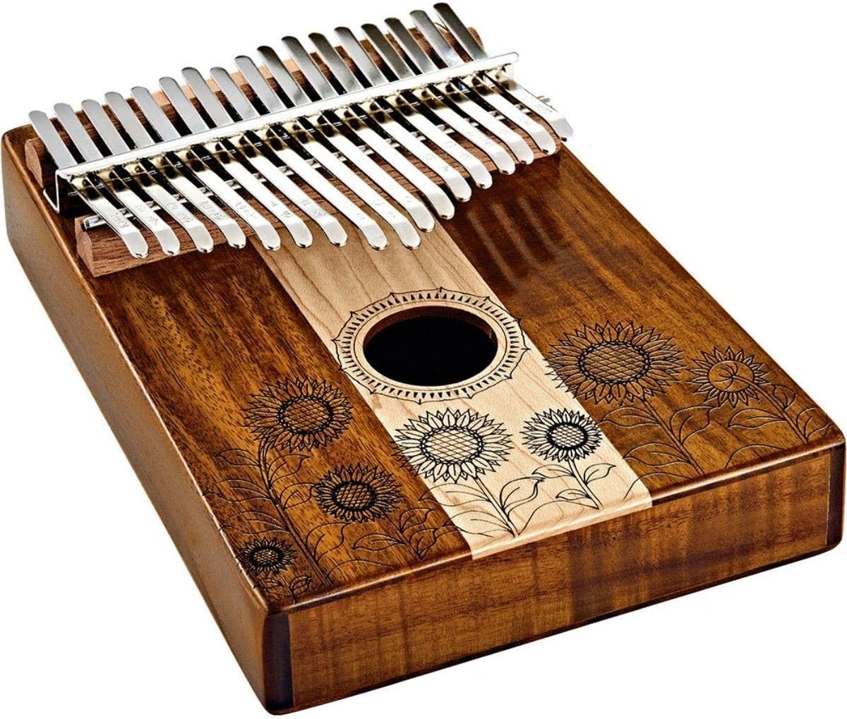 Piano de pulgar Kalimba, 17 teclas, incluye martillo de afinación y...