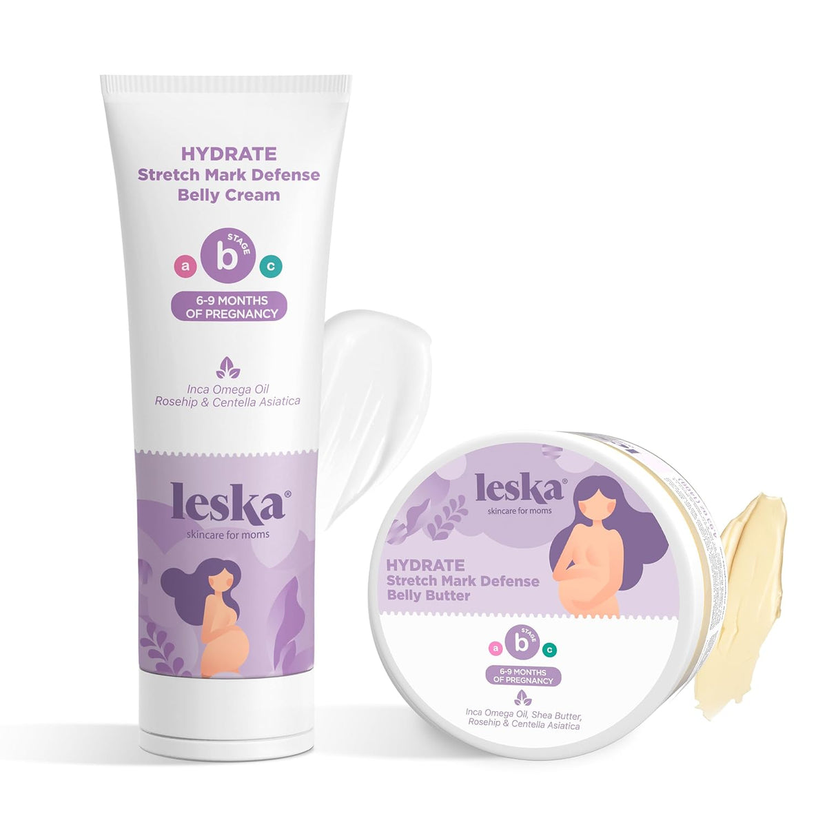 Leska Crema de maternidad paquete de 2 | ETAPA B: HYDRATE Crema par...