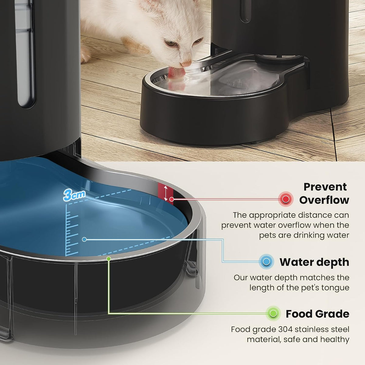 CZPET Dispensador automático de agua para perros y gatos con filtro...