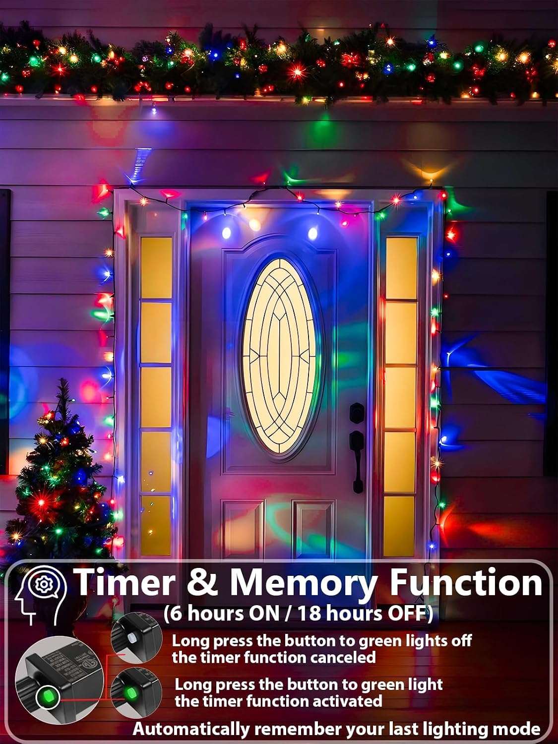 Paquete de 2 tiras de luces de Navidad extensibles para interiores...