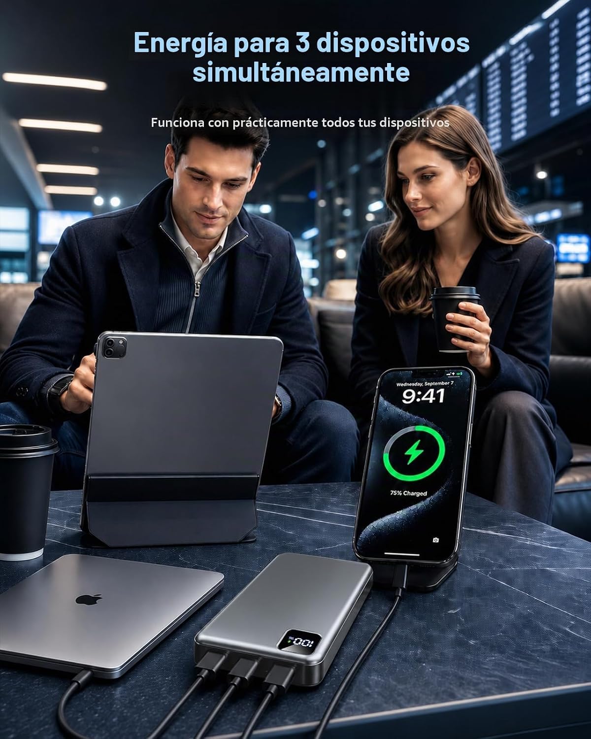 Cargador portátil 56800mAh, 22.5W Banco de carga rápida del poder c...