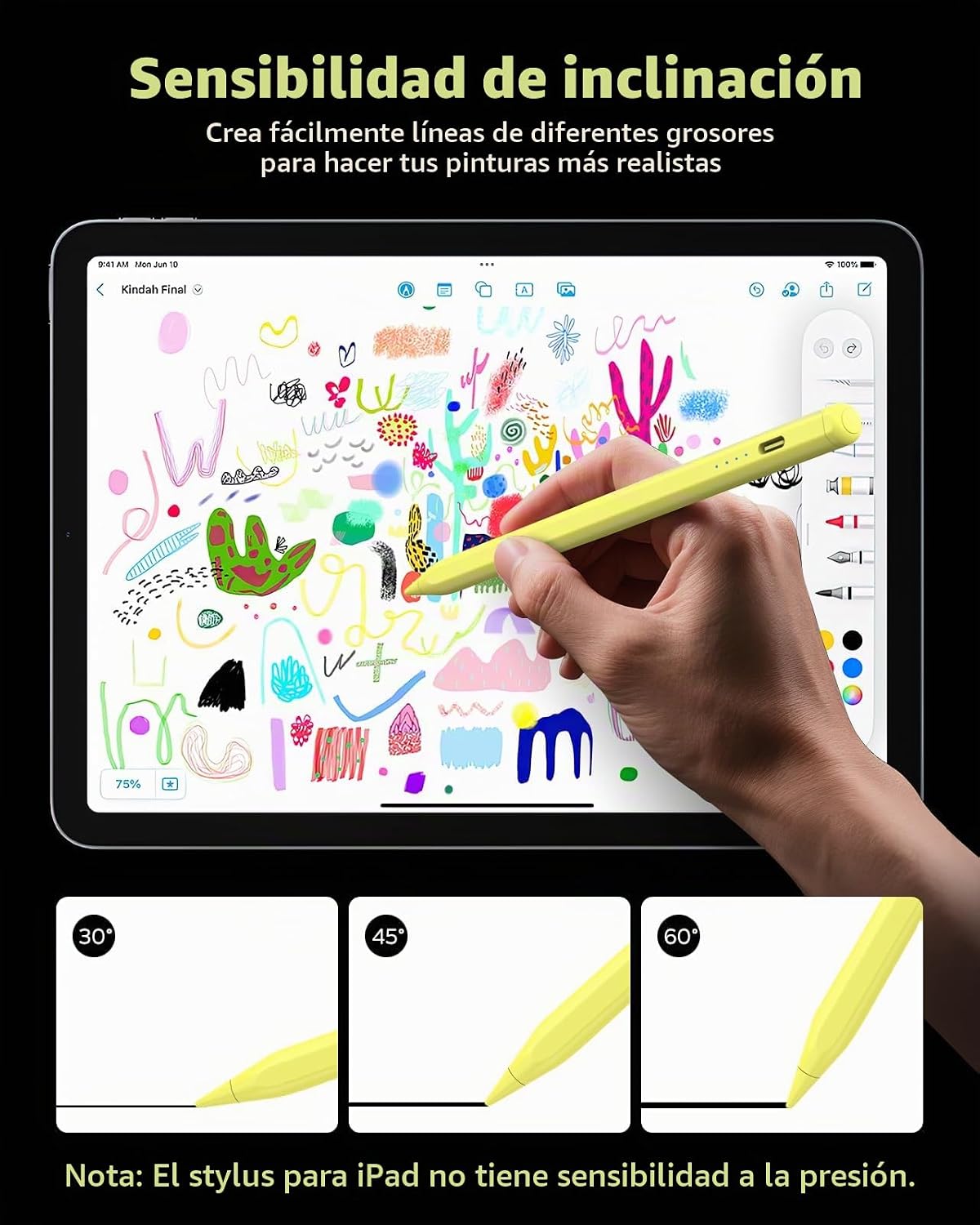 MoKo Lápiz para iPad (A16) 11ª 10ª generación, carga rápida USB-C,...