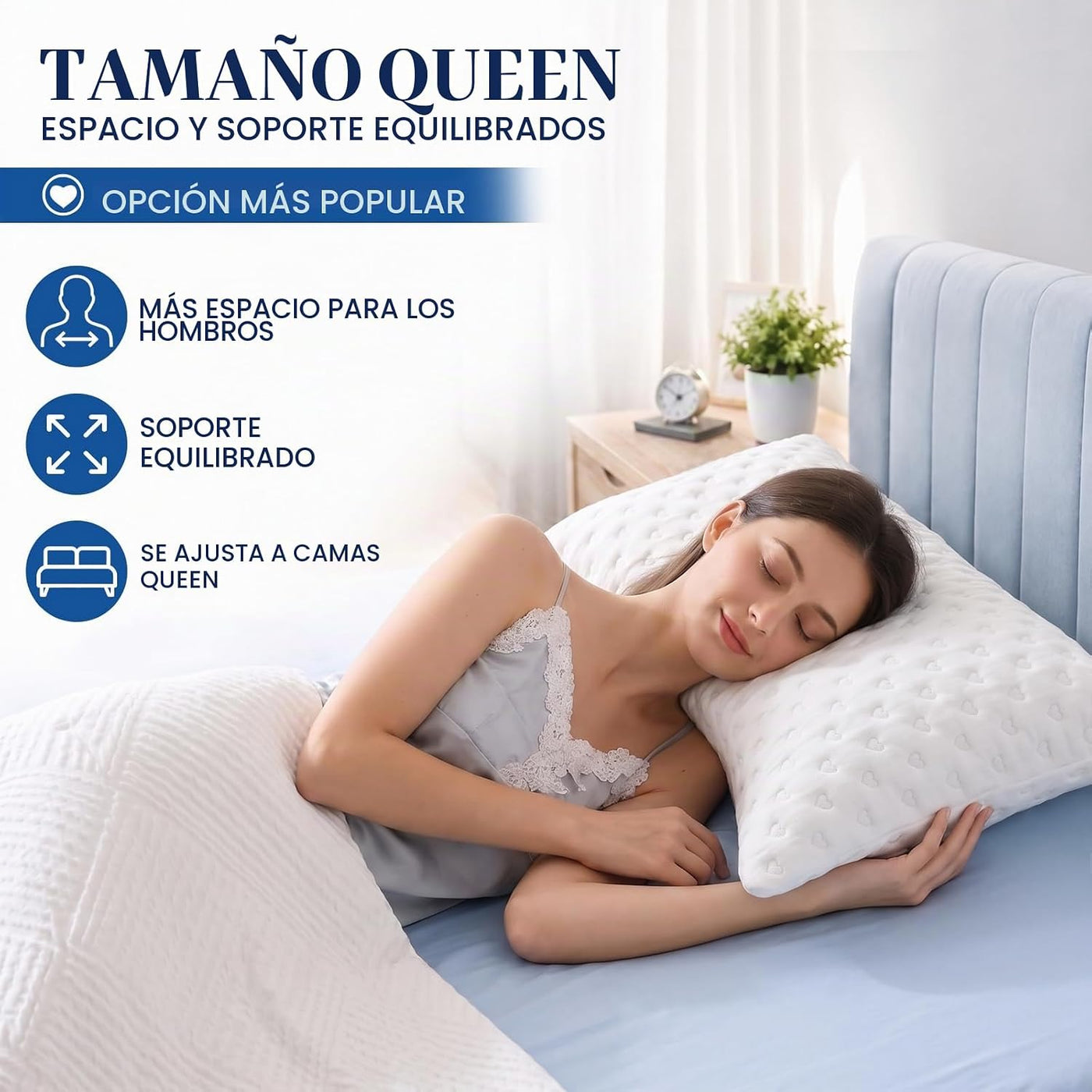 btasleeep Almohadas para dormir de lado para comodidad de cuello y...