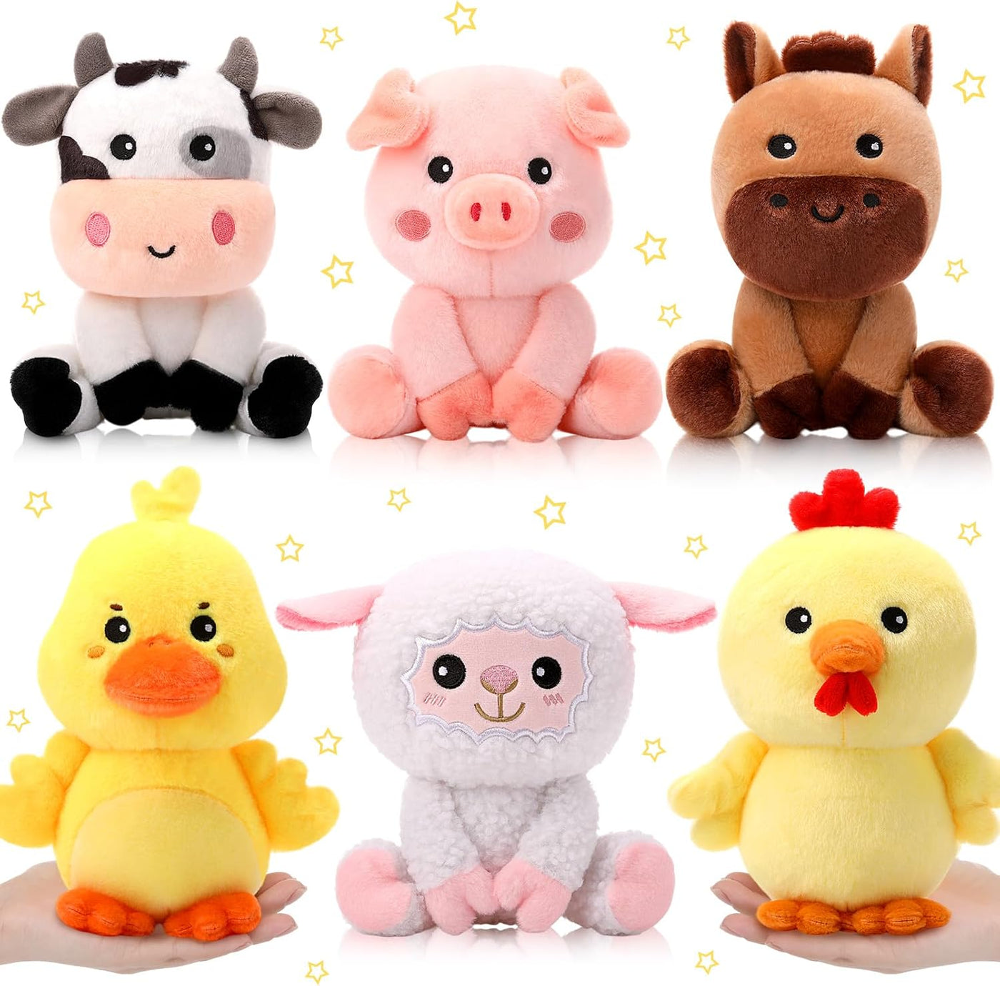 RoundFunny 6 Piezas Juguetes de Animales de Granja de 7 Pulgadas Ca...