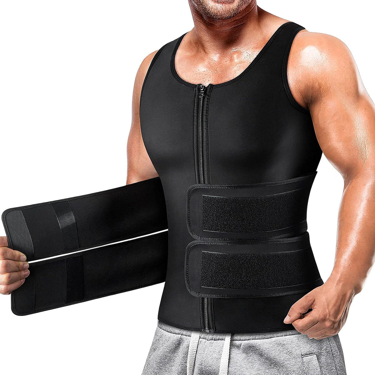 Cimkiz Camisa de traje de sauna para hombre para entrenamiento de c...