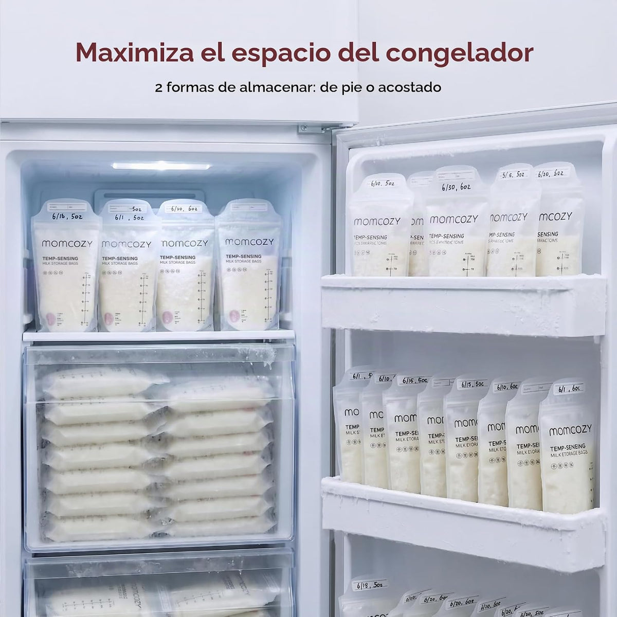 Momcozy Bolsas de almacenamiento de leche materna, paquete de 200 u...