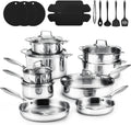 CAROTE Juego de 30 utensilios de cocina de acero inoxidable de tres...