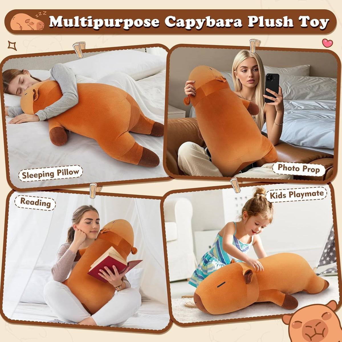 Animal de Peluche Relleno de Capibara Gigante de 30'' - Alm...