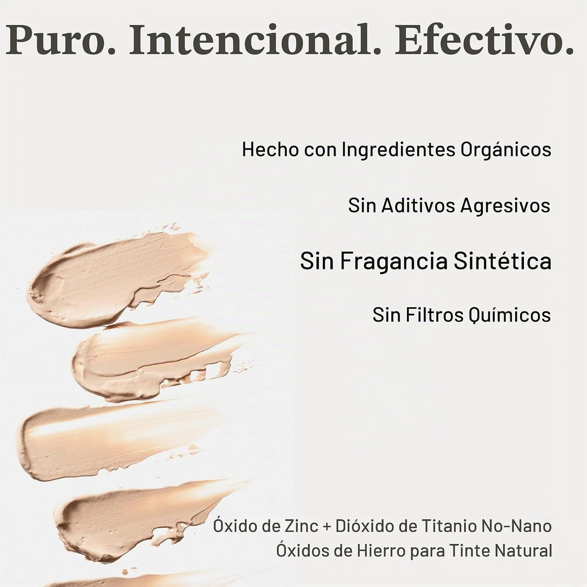 Protector solar mineral tintado SPF 50+ para cara, óxido de zinc co...