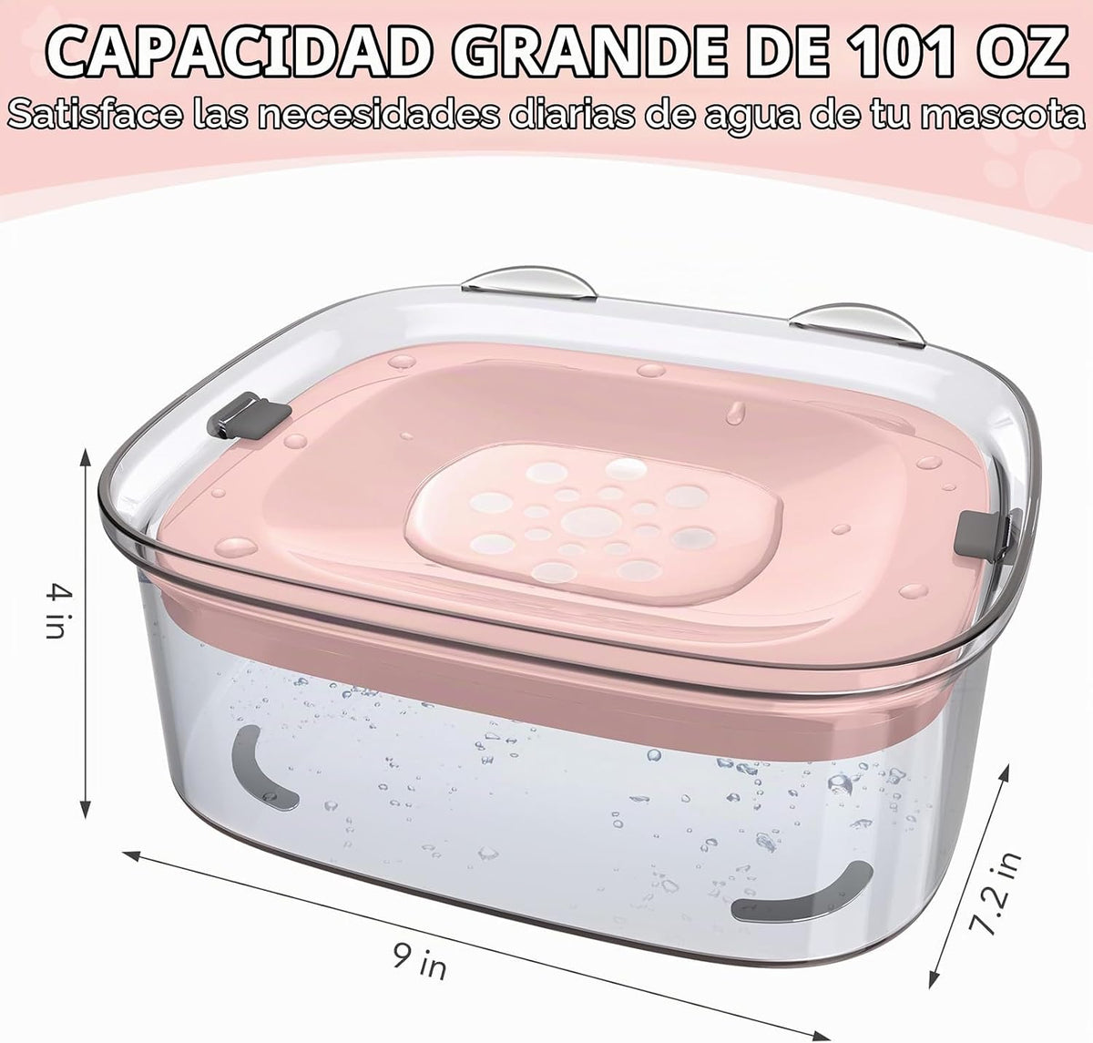 AONKEY Tazón de agua para perros de 3 litros sin derrames, 101 onza...