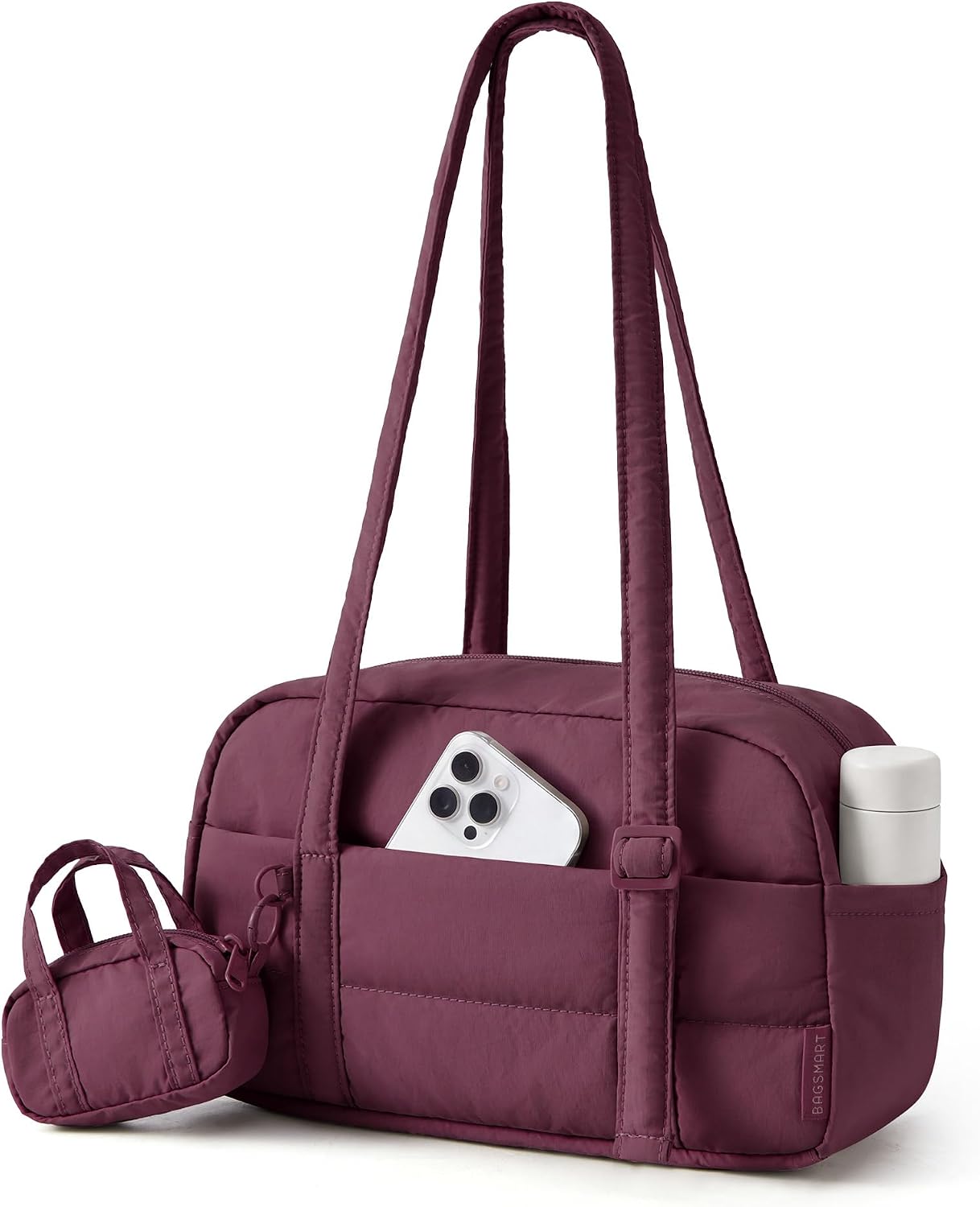 BAGSMART Monederos para mujer, bolsa de hombro acolchada pequeña, l...