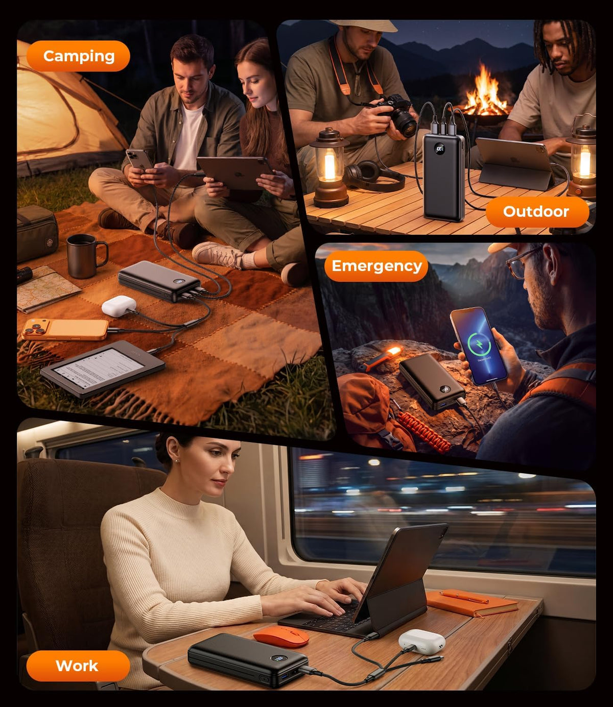 Cargador portátil ZZI Power Bank 60000mAh, batería de carga rápida...