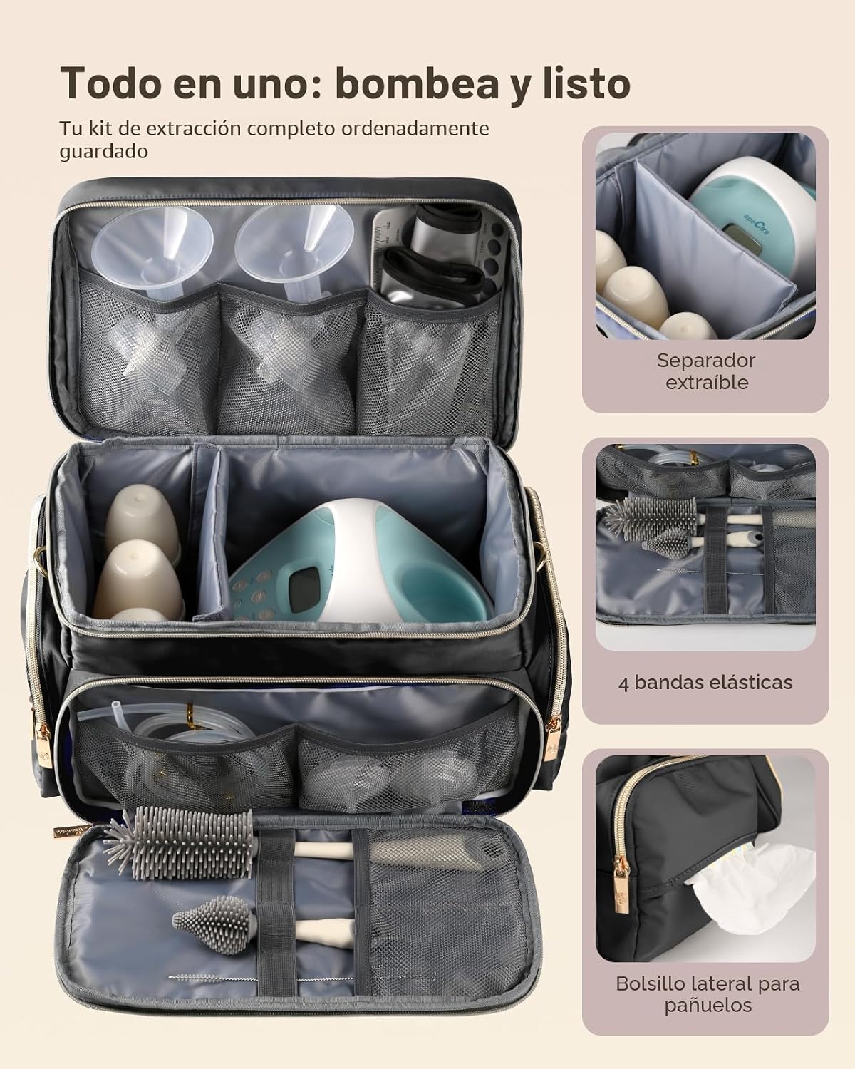 Kit de bolsa de extractor de leche para Spectra S1\/S2, bolsa de bo...