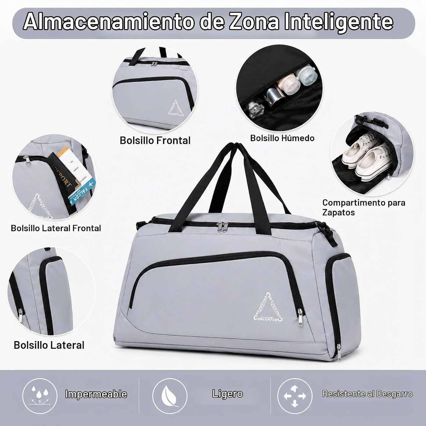 CONCEPTEN Juego de 5 piezas de equipaje de mano aprobado por aerolí...