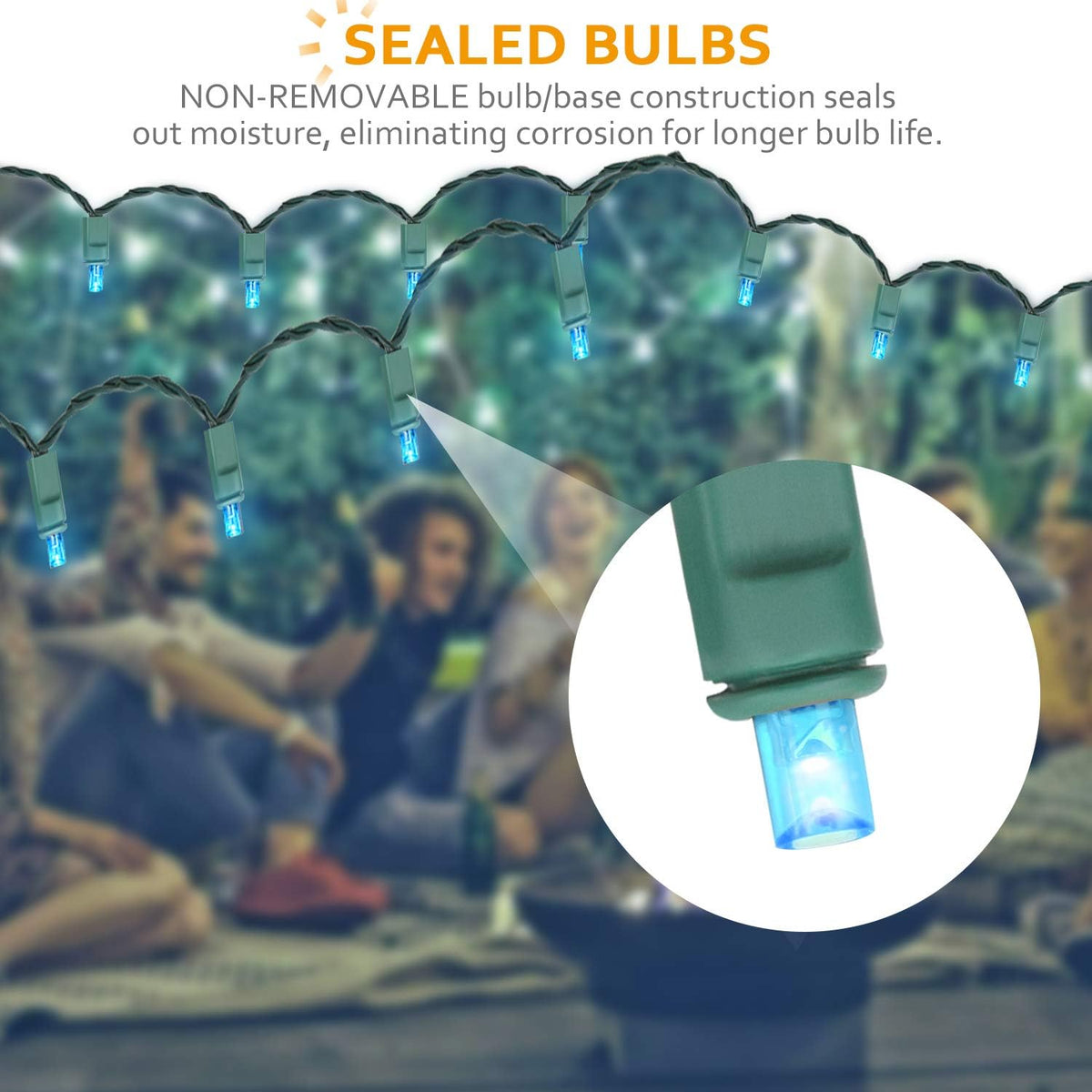 AIDDOMM 100 Unidades Luces LED de Navidad Aguamarina \u2013 50 pies...
