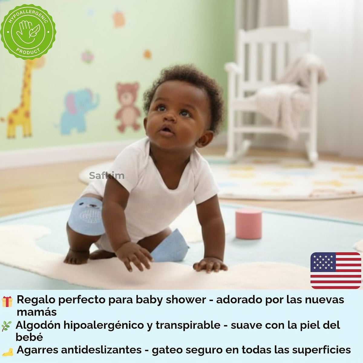 Rodilleras antideslizantes para gatear bebés, mochila de protección...