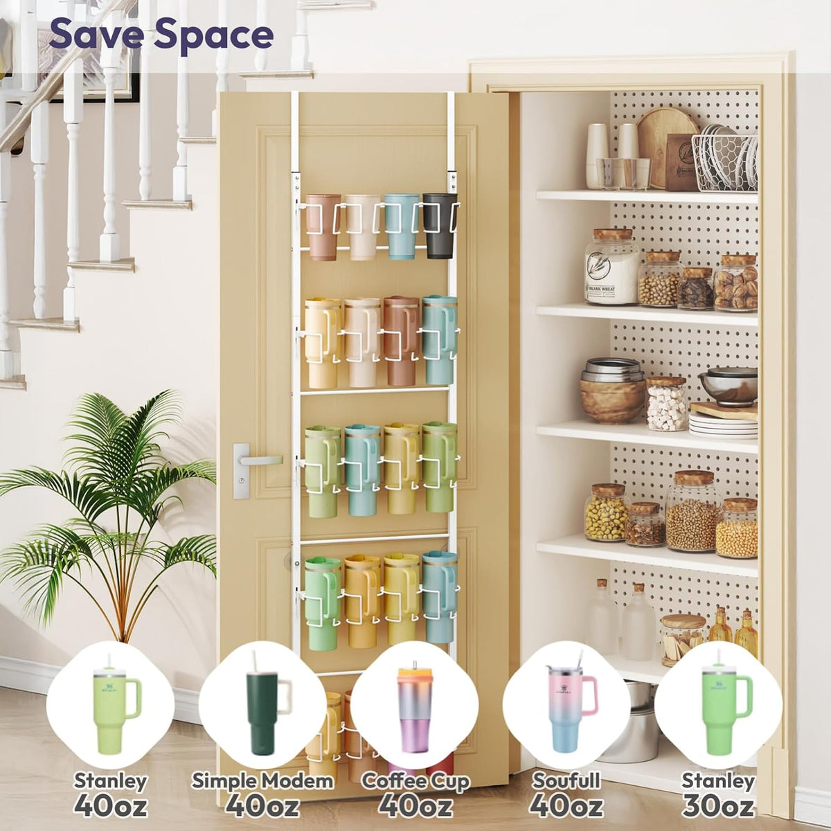 SWTYMIKI Organizador de botellas de agua de 5 niveles, soporte para...