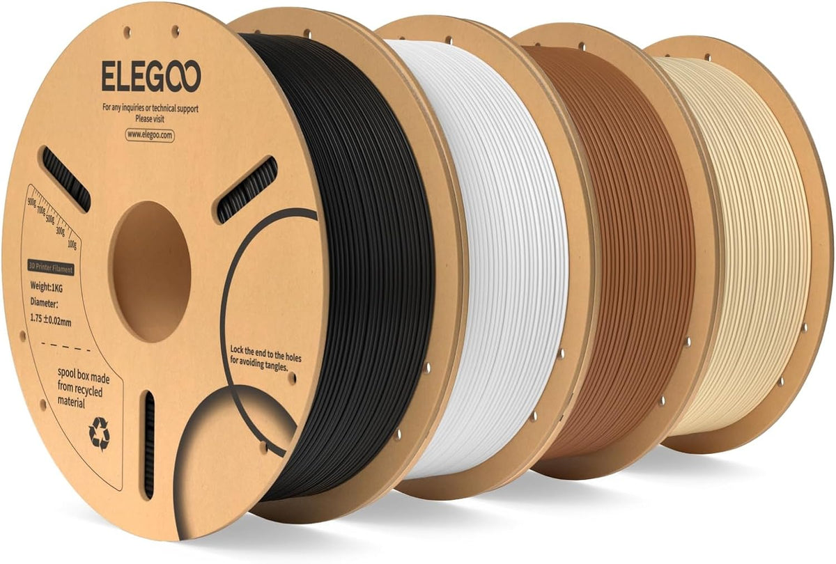 ELEGOO Filamento PLA para impresora 3D de 0.07 in, 8.8 lbs, negro\/...
