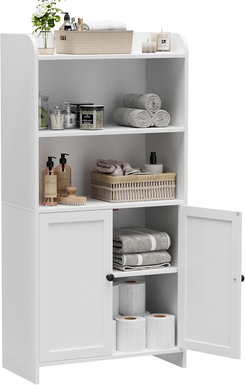 Homhedy Armario de almacenamiento de baño pequeño, almacenamiento i...