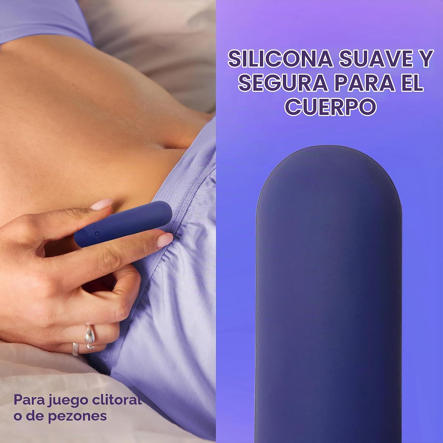 plusOne Vibrador bala para mujer, mini vibrador hecho de silicona s...