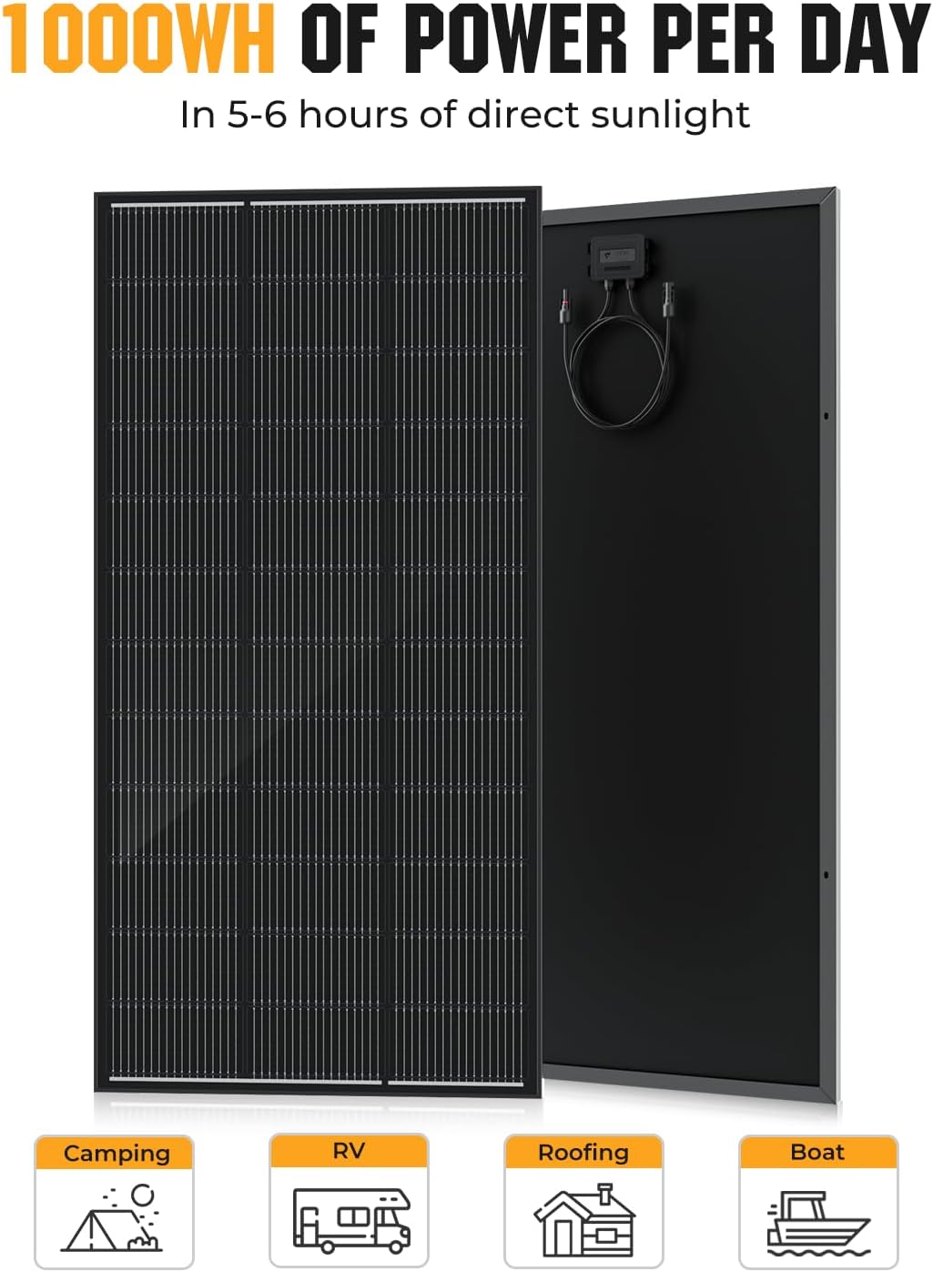 Rvpozwer panel solar de 200 W 18BB, 25% de alta eficiencia, panel s...