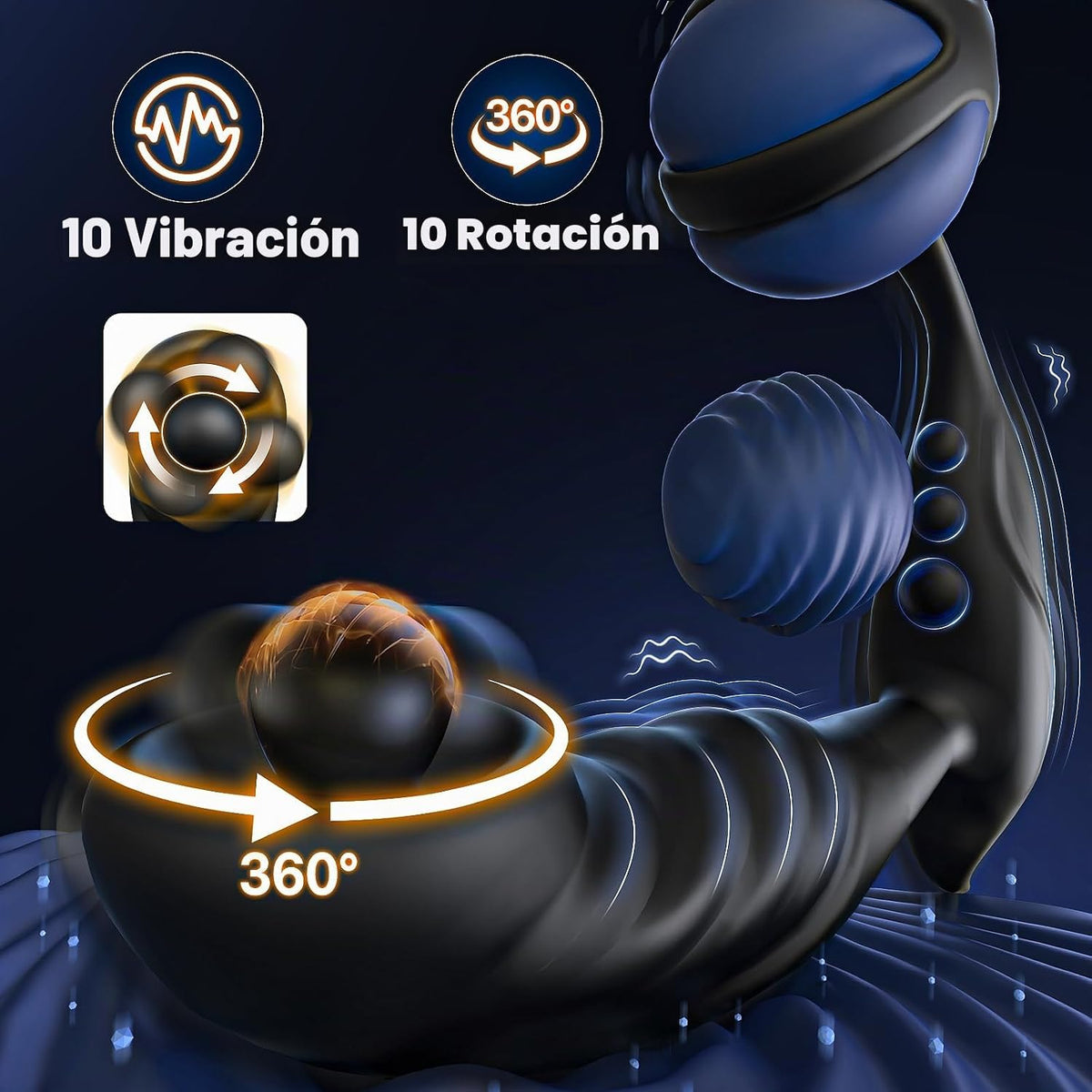 BEISAR - Masajeador de próstata vibrador anal, vibrador de empuje,...