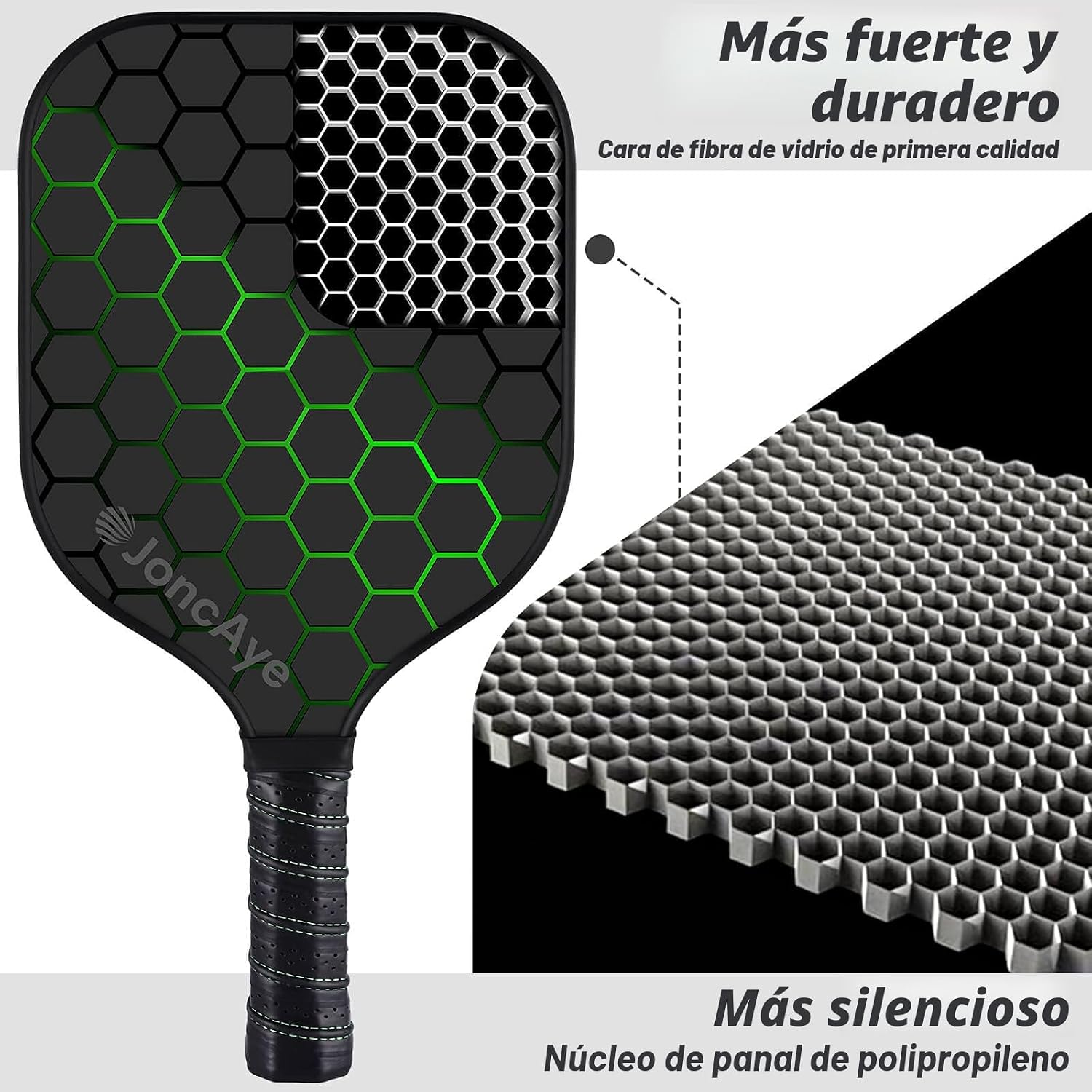 JoncAye Juego de 4 o 2 paletas de Pickleball, raquetas de fibra de...