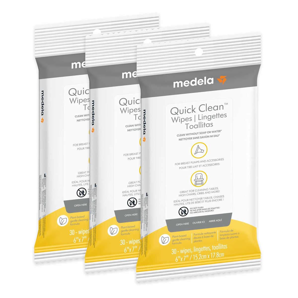 Medela Toallitas de extracción de leche de limpieza rápida, a base...