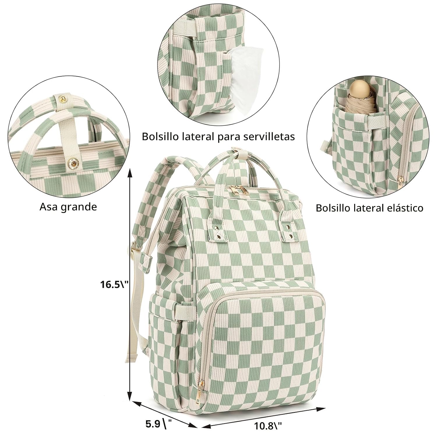 Mochila para pañales de bebé Dezcrab para mamá, bolsa de pañales de...