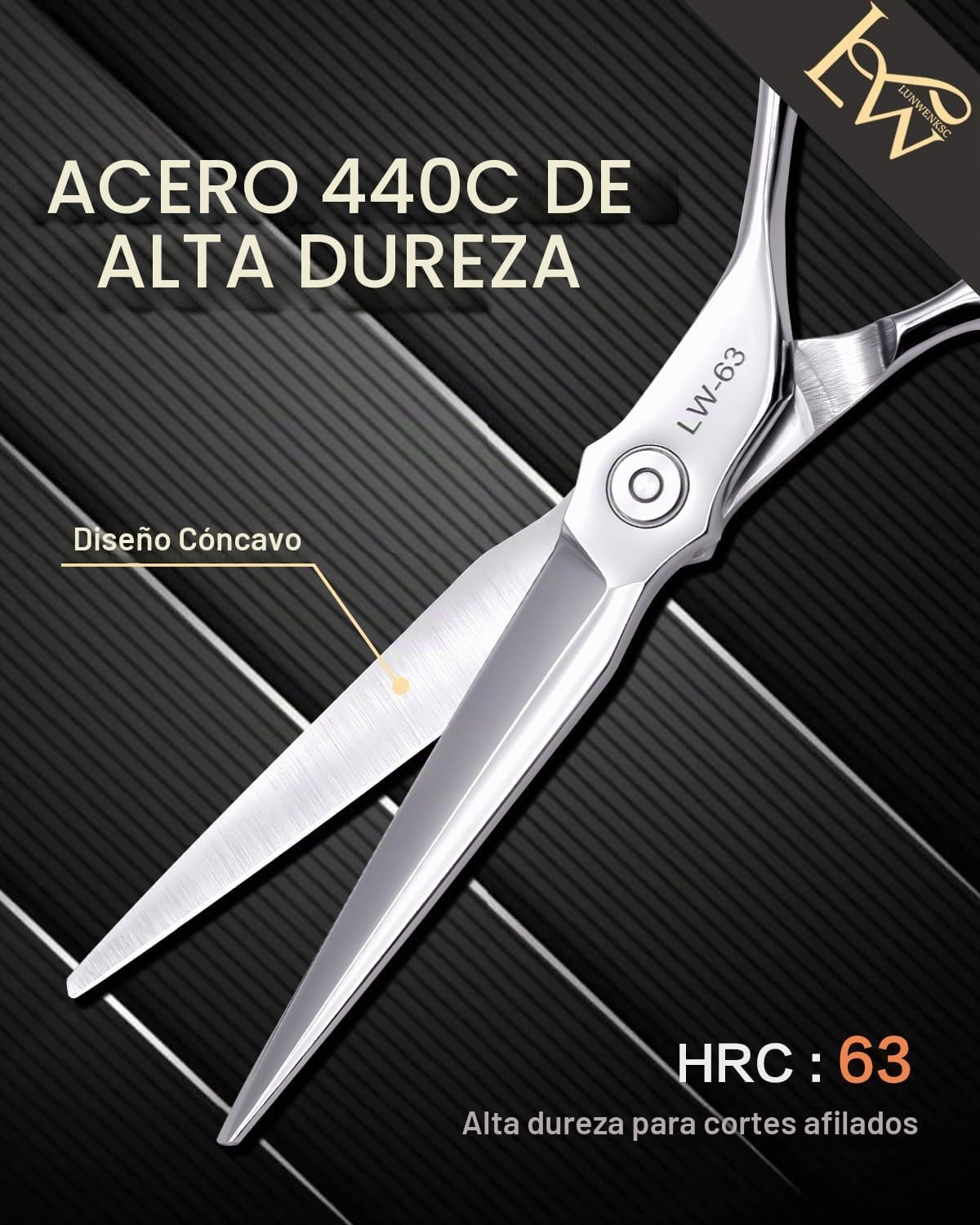 Tijeras de corte de cabello profesionales, se someten a un riguroso...