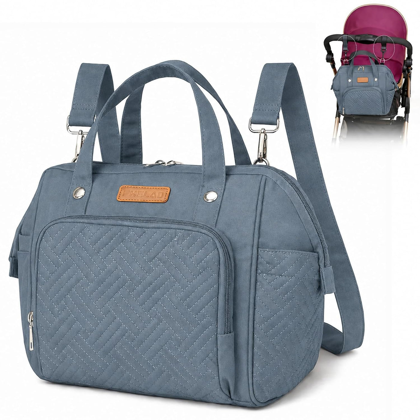 FHELAD Pequeña bolsa de pañales para mujer, mini bolsa de bebé 4 en...