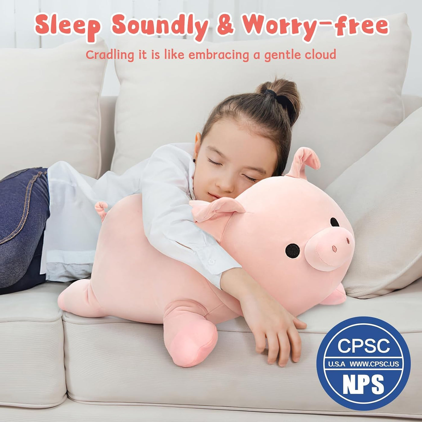 MaoGoLan - Almohada de peluche de cerdo rosa, almohada corporal de...