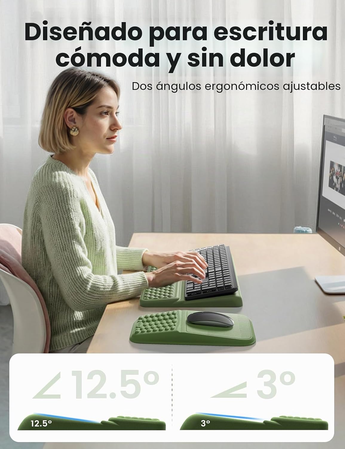Vaydeer Juego de soporte para teclado y almohadilla para ratón con...