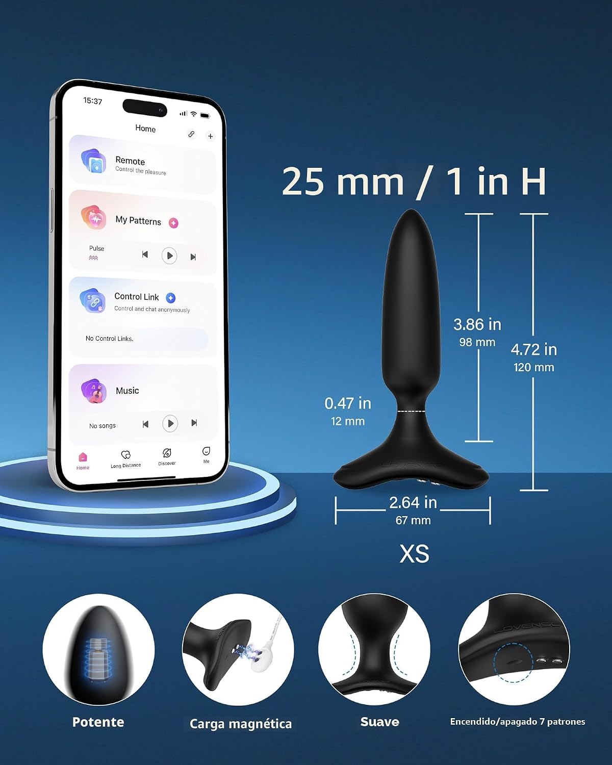 LOVENSE Lush 4 - Vibrador de huevo con control remoto para mujer +...
