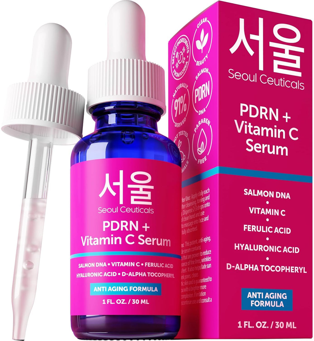 SeoulCeuticals PDRN Serum Salmon DNA Vitamina C Suero facial Cuidad...