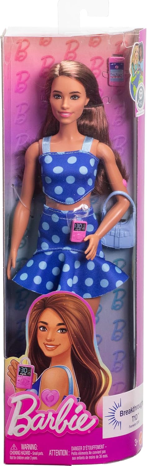 Muñeca Barbie Fashionistas #242, muñeca con diabetes tipo 1 con atu...