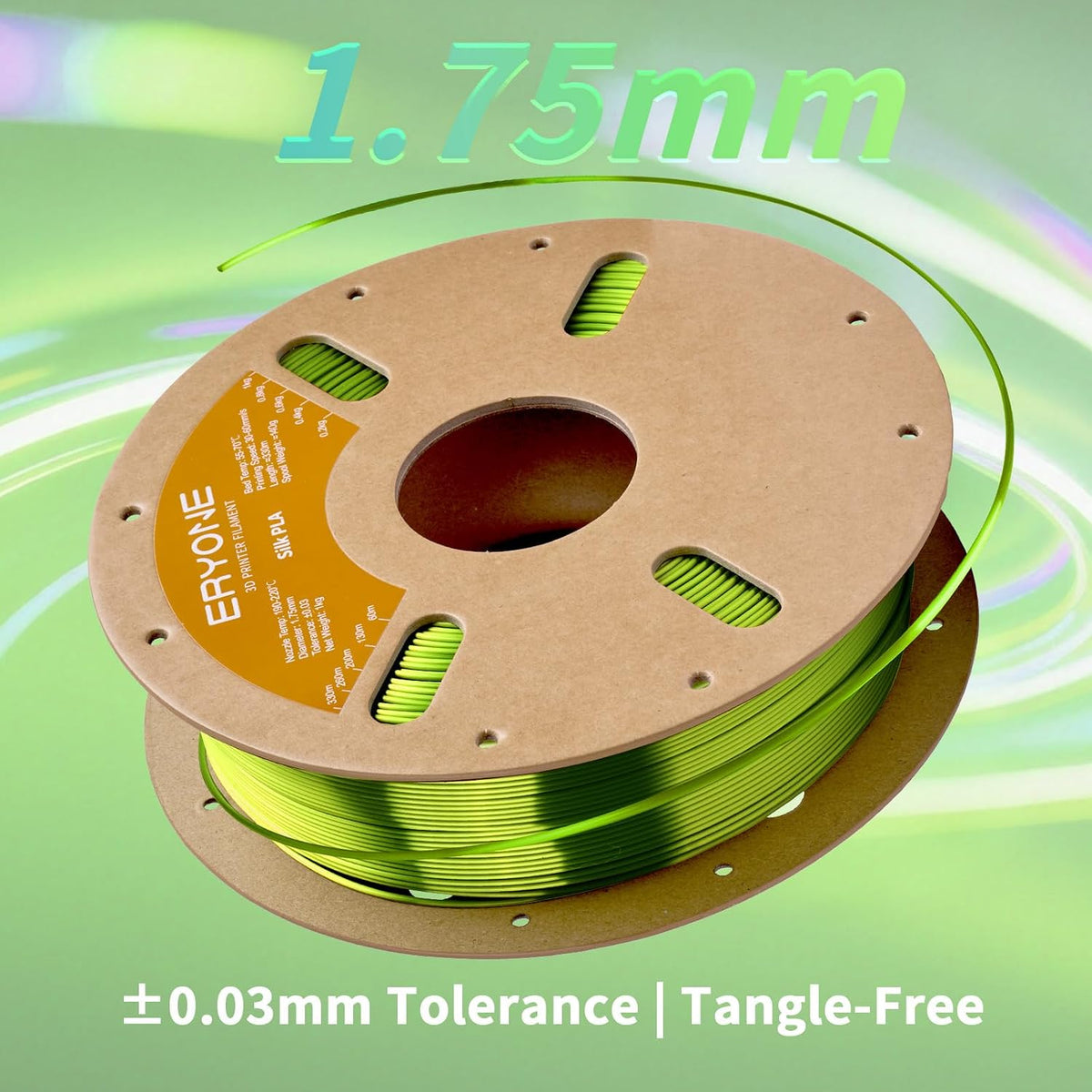 ERYONE Filamento PLA de seda para impresora 3D, 0.069 pulgadas +\/-...