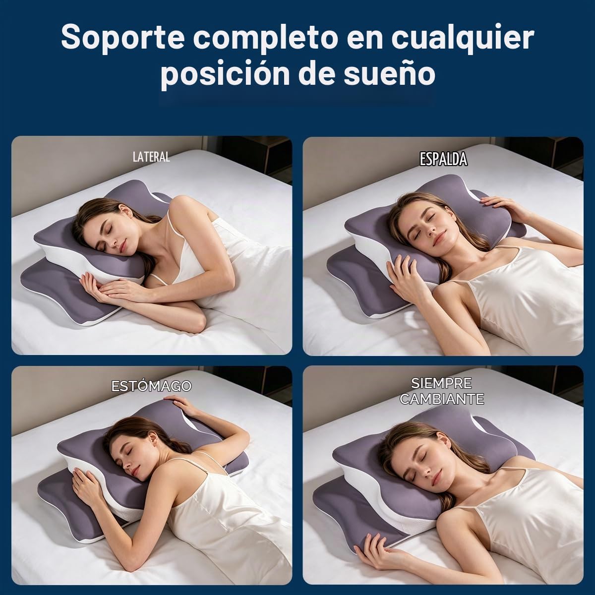 WKEFF Almohada cervical para aliviar el dolor de cuello, diseño hue...