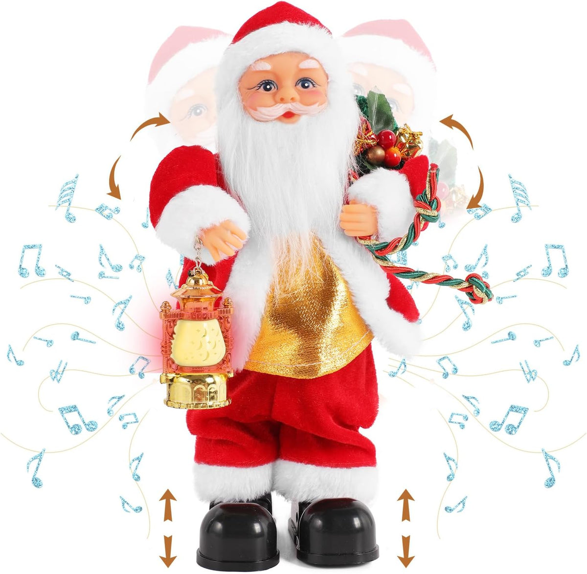 Gfilay Papá Noel bailarín animado con linterna iluminada y música |...