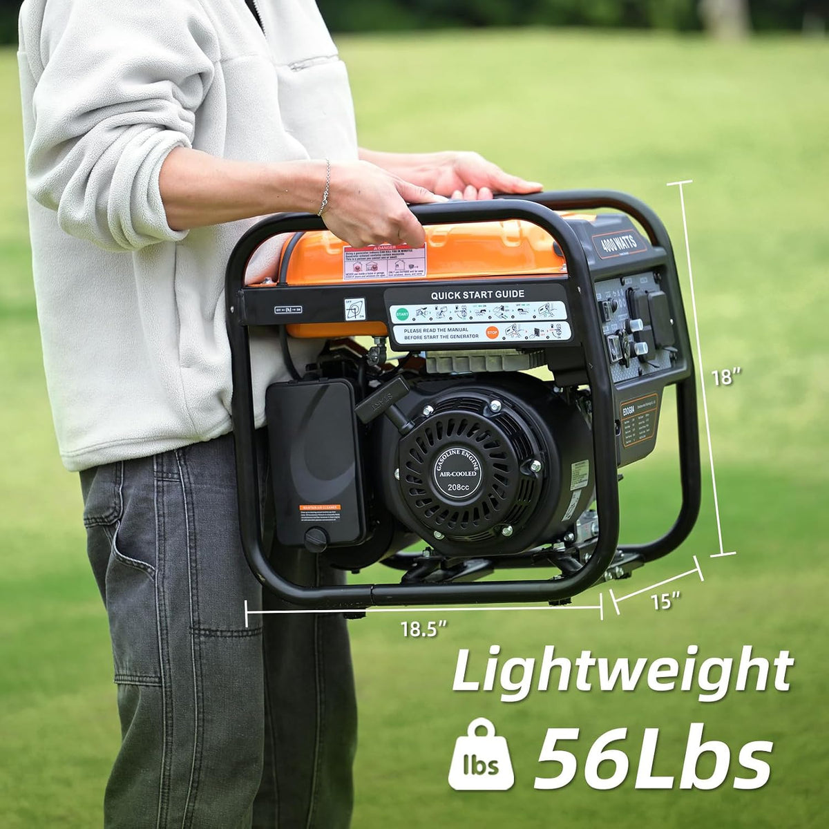 Oxseryn Power Equipment - Generador inversor de 4400 vatios a gas,...