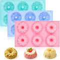 AOTASO 3 moldes para pasteles de tubo estriado de silicona, mini mo...