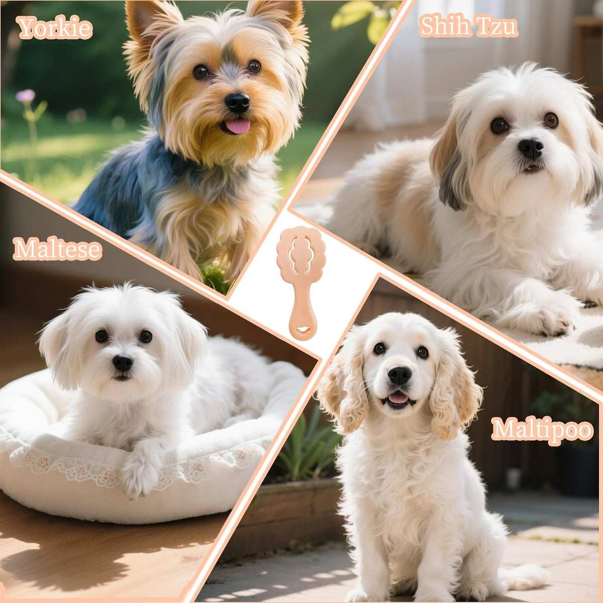 Cepillo para perros pequeños con cerdas suaves en forma de nube, di...