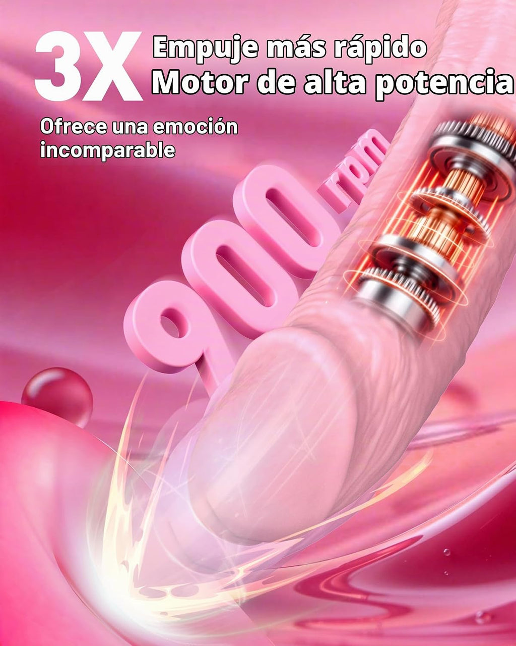 Consolador de empuje vibrador juguetes sexuales, consolador de punt...
