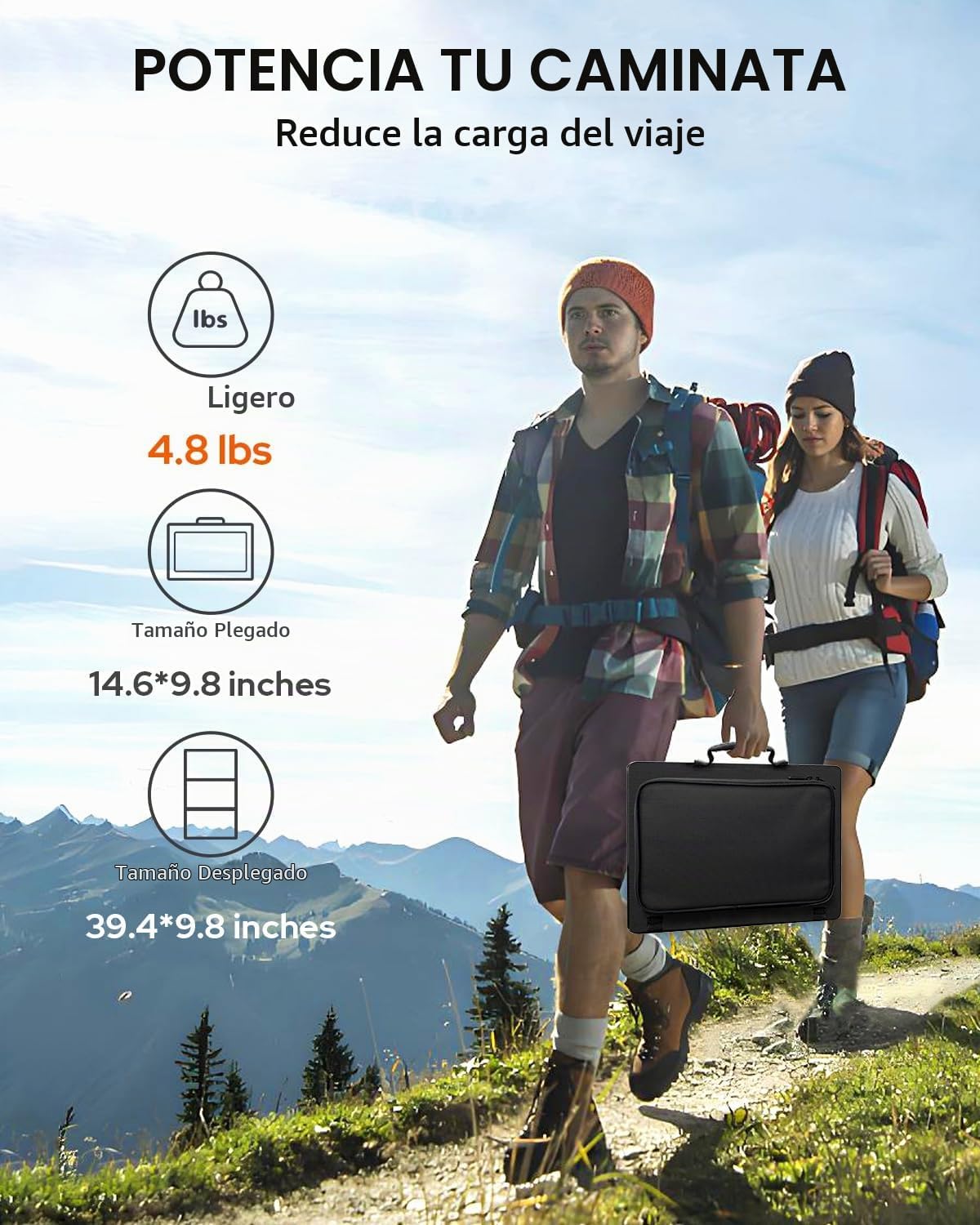 Los paneles solares portátiles 60W, cargador plegable del panel sol...