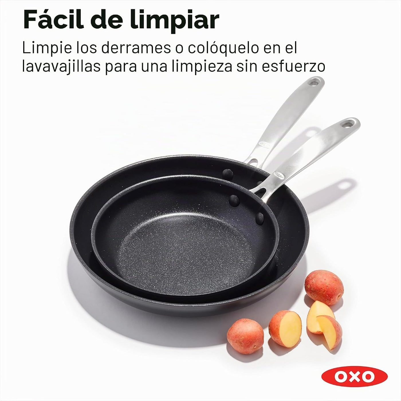 OXO Juego de sartenes mejoradas de 8 y 10 pulgadas, cerámica antiad...
