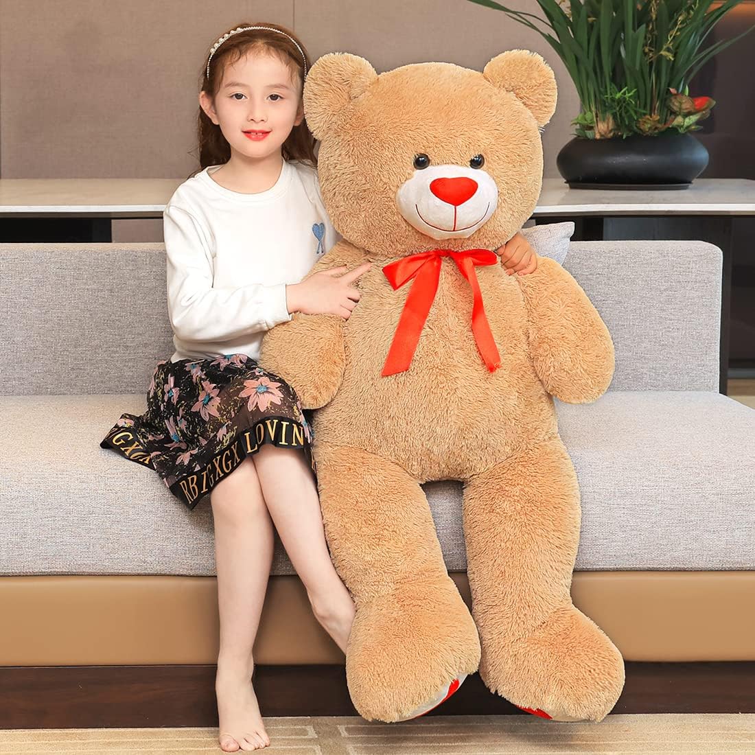 Oso de peluche grande de 43.3 pulgadas, oso de peluche gigante con...