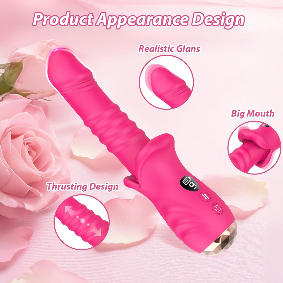 DFEUSY Vibrador propulsor en forma de boca de rosa y mini vibrador...