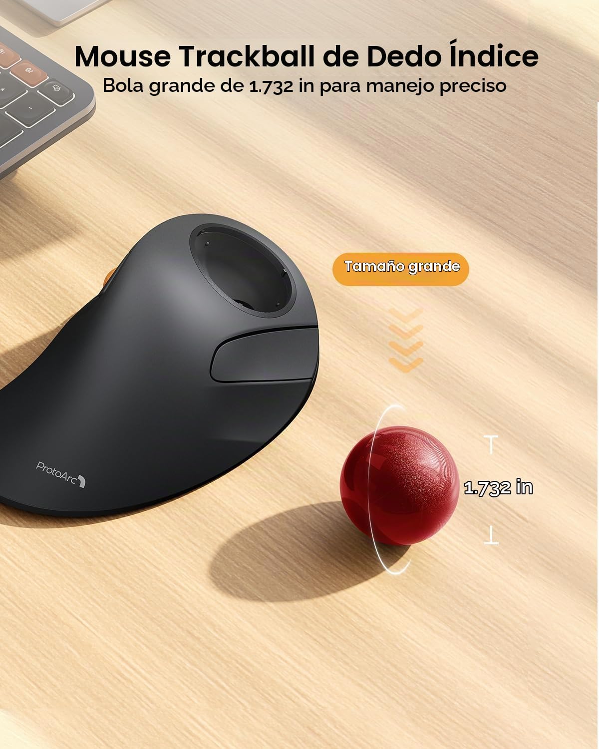 ProtoArc Ratón inalámbrico Bluetooth con trackball, EM03 NL Ratón e...