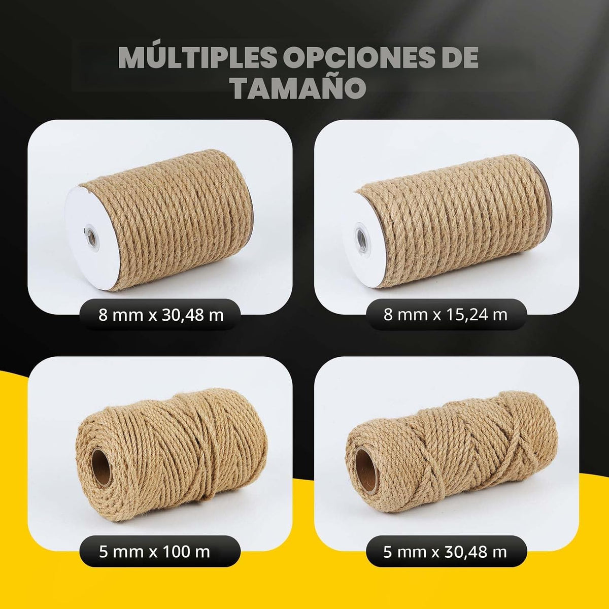 Radix Rope Cuerda de yute natural, rollo de cuerda de yute de 0.197...